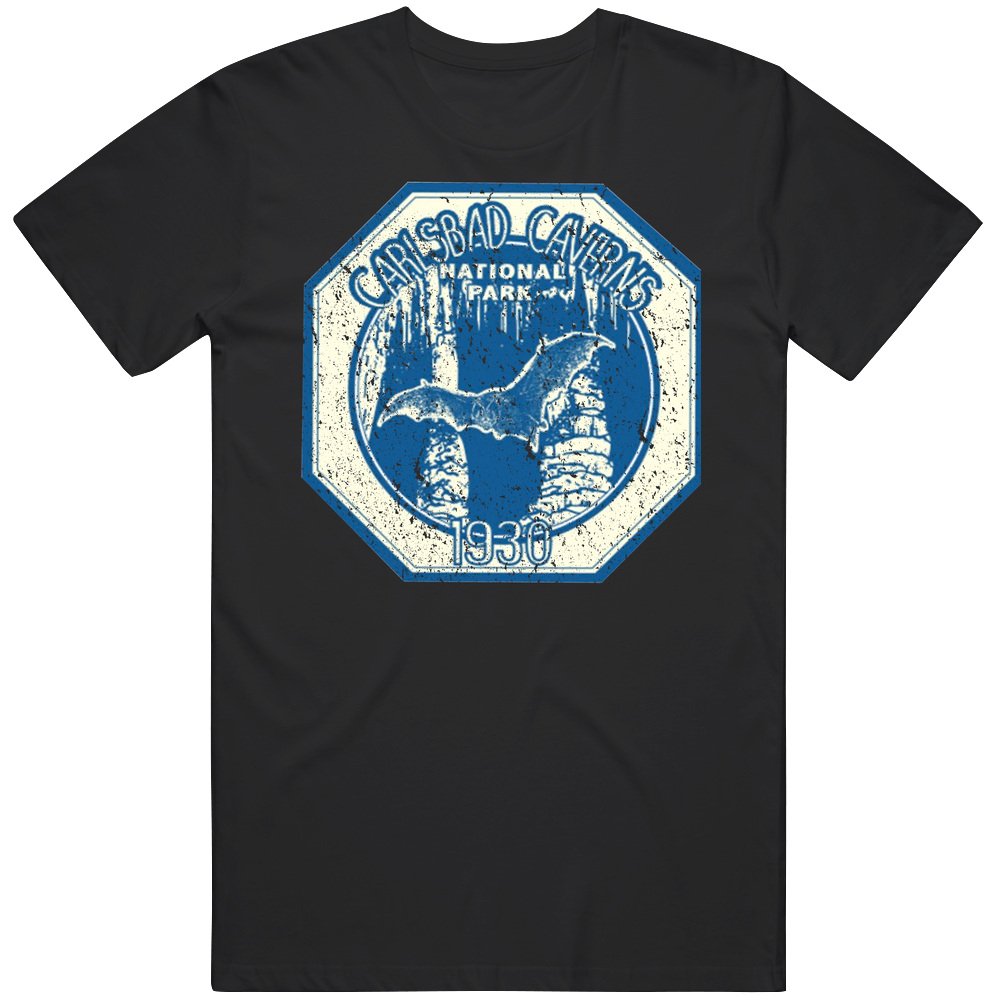 Carlsbad Caverns 1930 Vintage National Park Men’s 100% Cotton Black T Shirt Carlsbad Caverns 1930 Vintage National Park Men’s 100% Cotton Black T Shirt