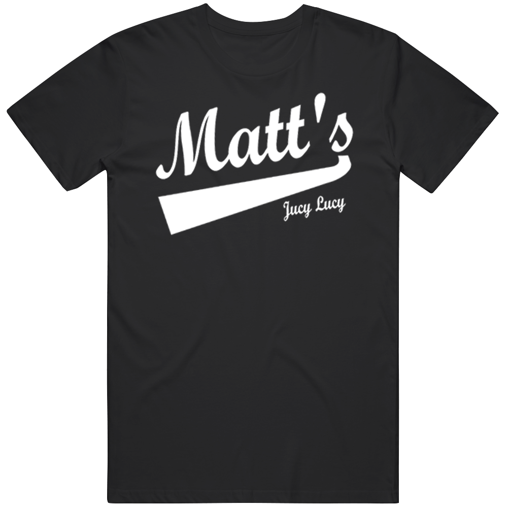 Matt's Juicy Lucy Burger Food Fan Men’s 100% Cotton Black T Shirt Matt's Juicy Lucy Burger Food Fan Men’s 100% Cotton Black T Shirt