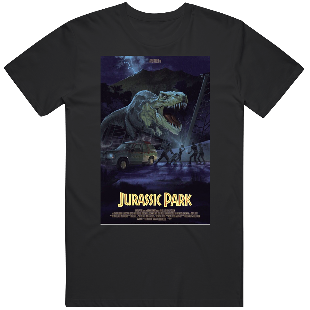 Jurassic Park Vintage T Rex 1993 Men’s 100% Cotton Black T Shirt Jurassic Park Vintage T Rex 1993 Men’s 100% Cotton Black T Shirt
