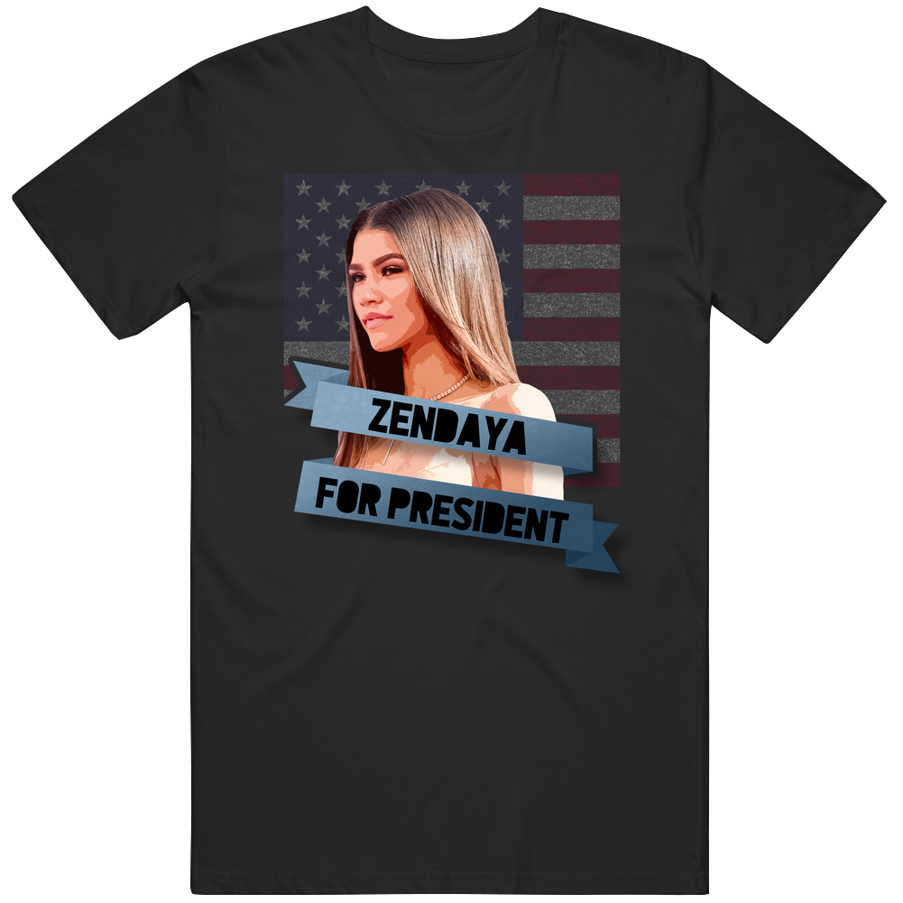 Zendaya For President Cute Men’s 100% Cotton Black T Shirt Zendaya For President Cute Men’s 100% Cotton Black T Shirt