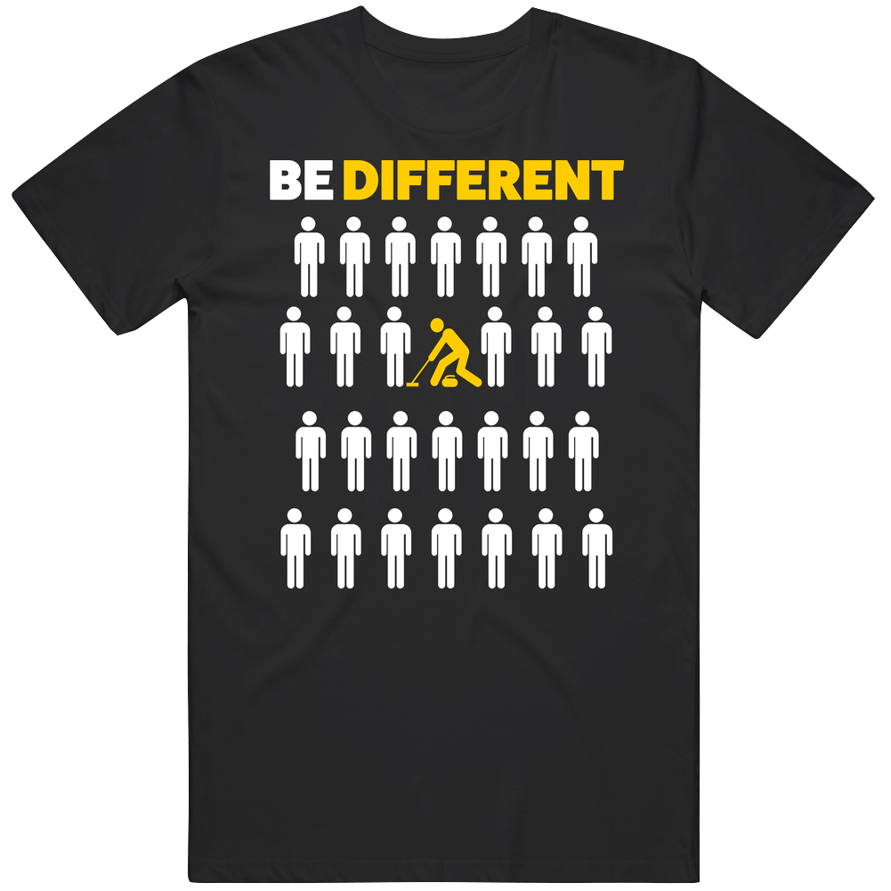 Be Different Curling Sport Hobby Men’s 100% Cotton Black T Shirt Be Different Curling Sport Hobby Men’s 100% Cotton Black T Shirt