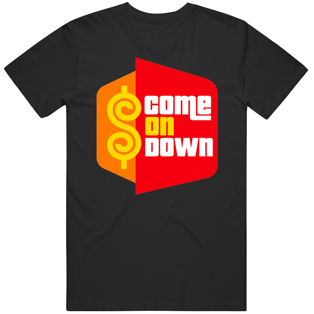 The Price Is Right Come On Down Men’s 100% Cotton Black T Shirt The Price Is Right Come On Down Men’s 100% Cotton Black T Shirt