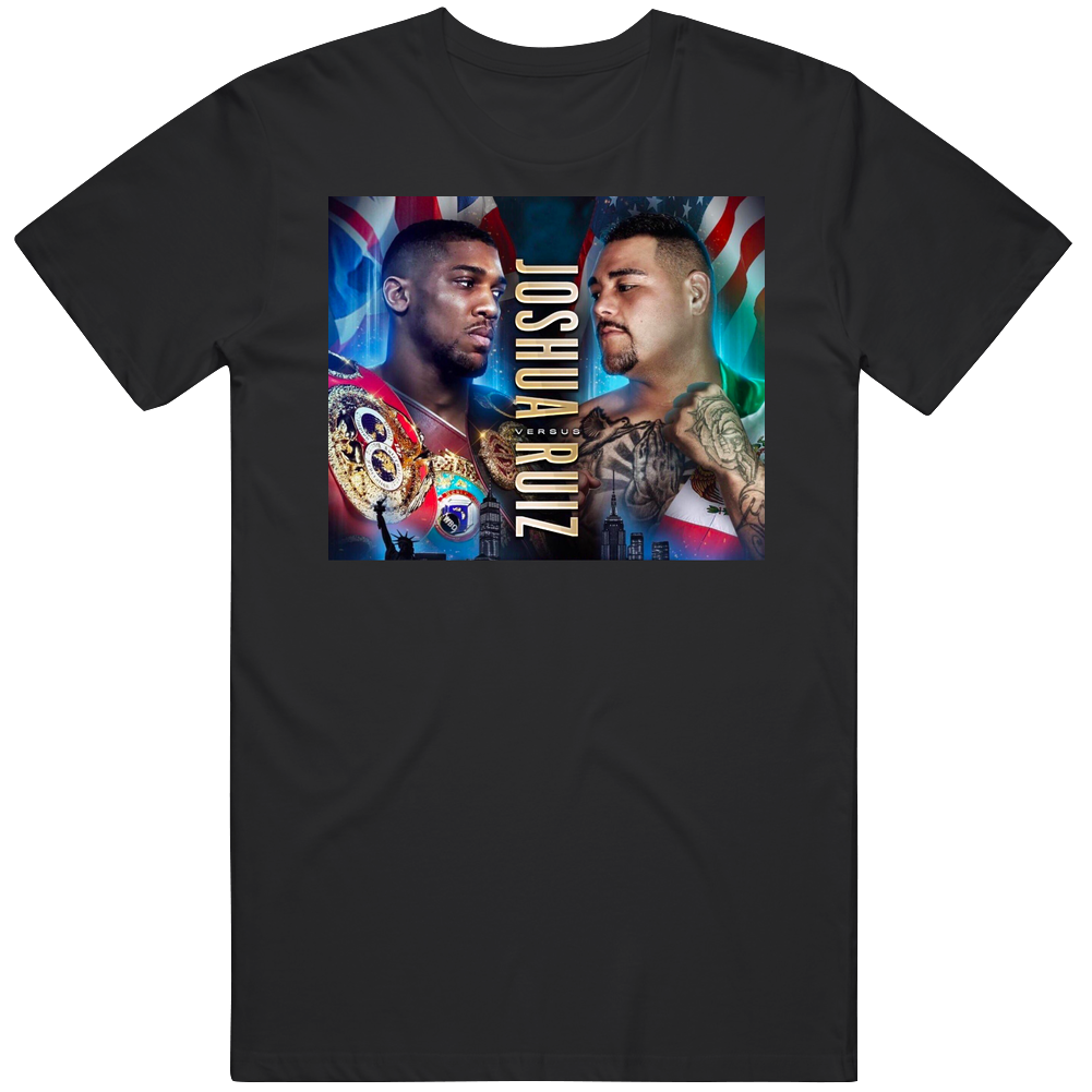 Anthony Joshua Vs Andy Ruiz Boxing Match Men’s 100% Cotton Black T Shirt Anthony Joshua Vs Andy Ruiz Boxing Match Men’s 100% Cotton Black T Shirt