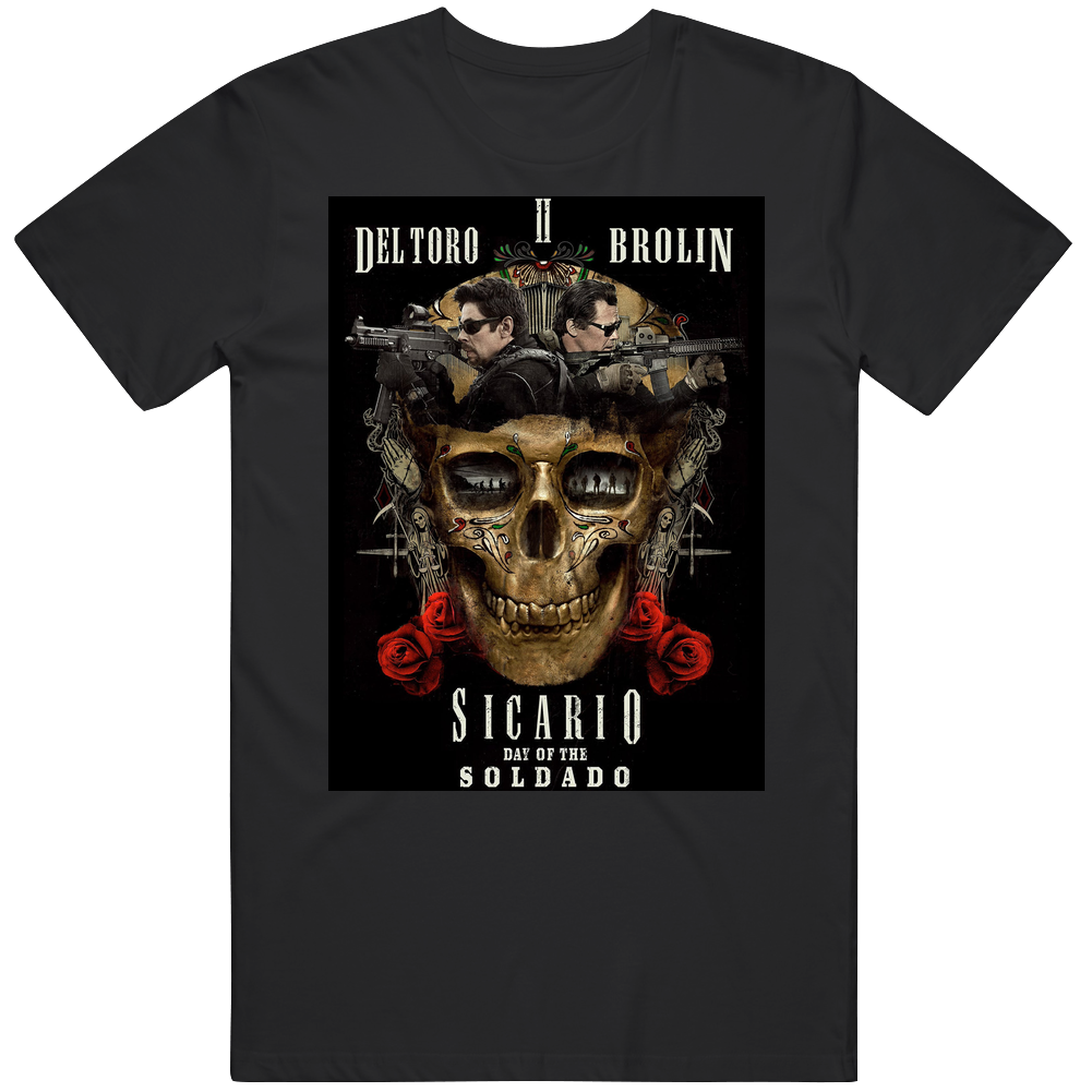 Sicario Day Of The Soldado Movie Sugar Skull Fan Men’s 100% Cotton Black T Shirt Sicario Day Of The Soldado Movie Sugar Skull Fan Men’s 100% Cotton Black T Shirt