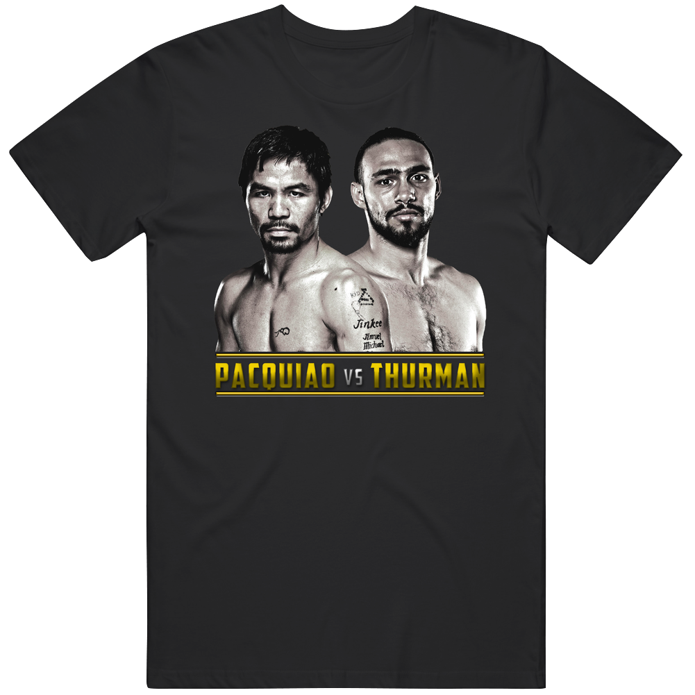 Pacquio Vs Thurman Fight Welterweight T Men’s 100% Cotton Black T Shirt Pacquio Vs Thurman Fight Welterweight T Men’s 100% Cotton Black T Shirt