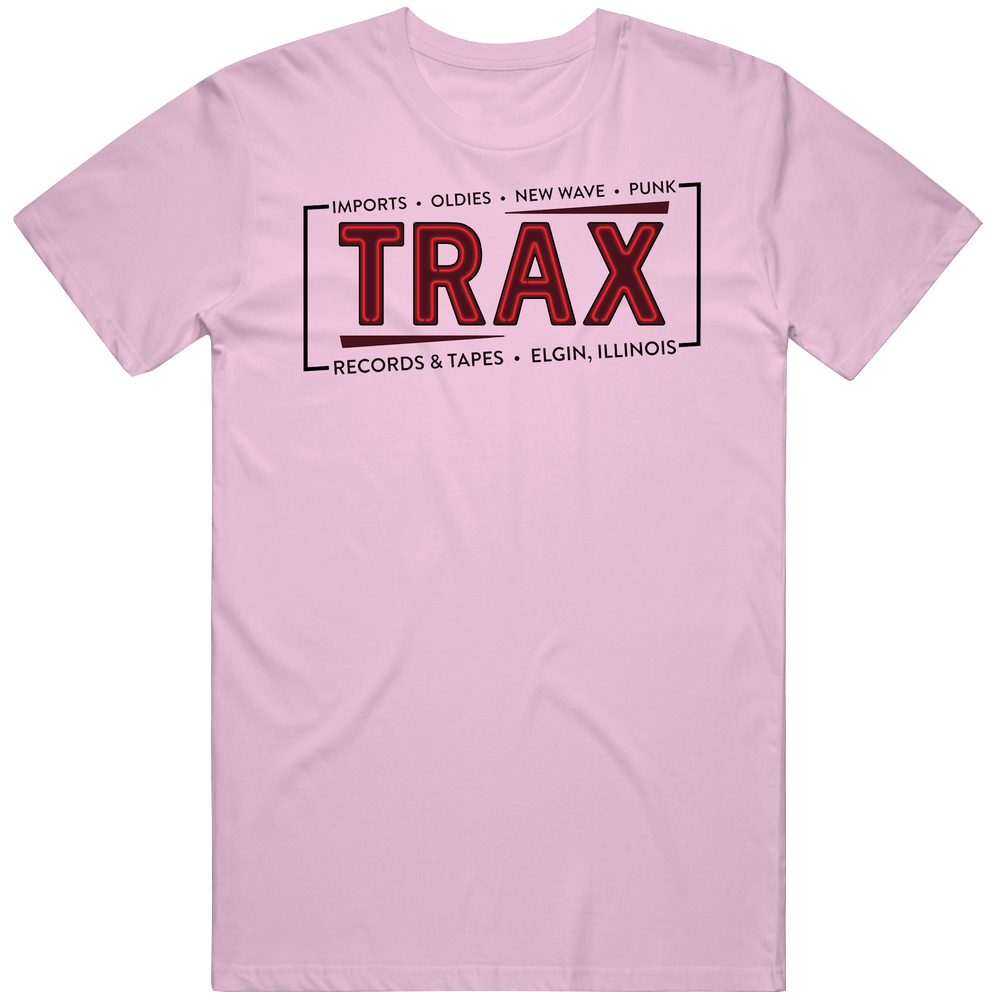 Trax Records Store As Seen On Pretty In Pink Men’s 100% Cotton Pink T Shirt Trax Records Store As Seen On Pretty In Pink Men’s 100% Cotton Pink T Shirt