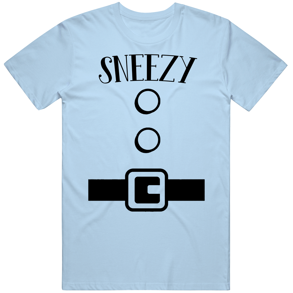 Sneezy Seven Dwarfs Snow White Halloween Costume Men’s 100% Cotton Light Blue T Shirt Sneezy Seven Dwarfs Snow White Halloween Costume Men’s 100% Cotton Light Blue T Shirt