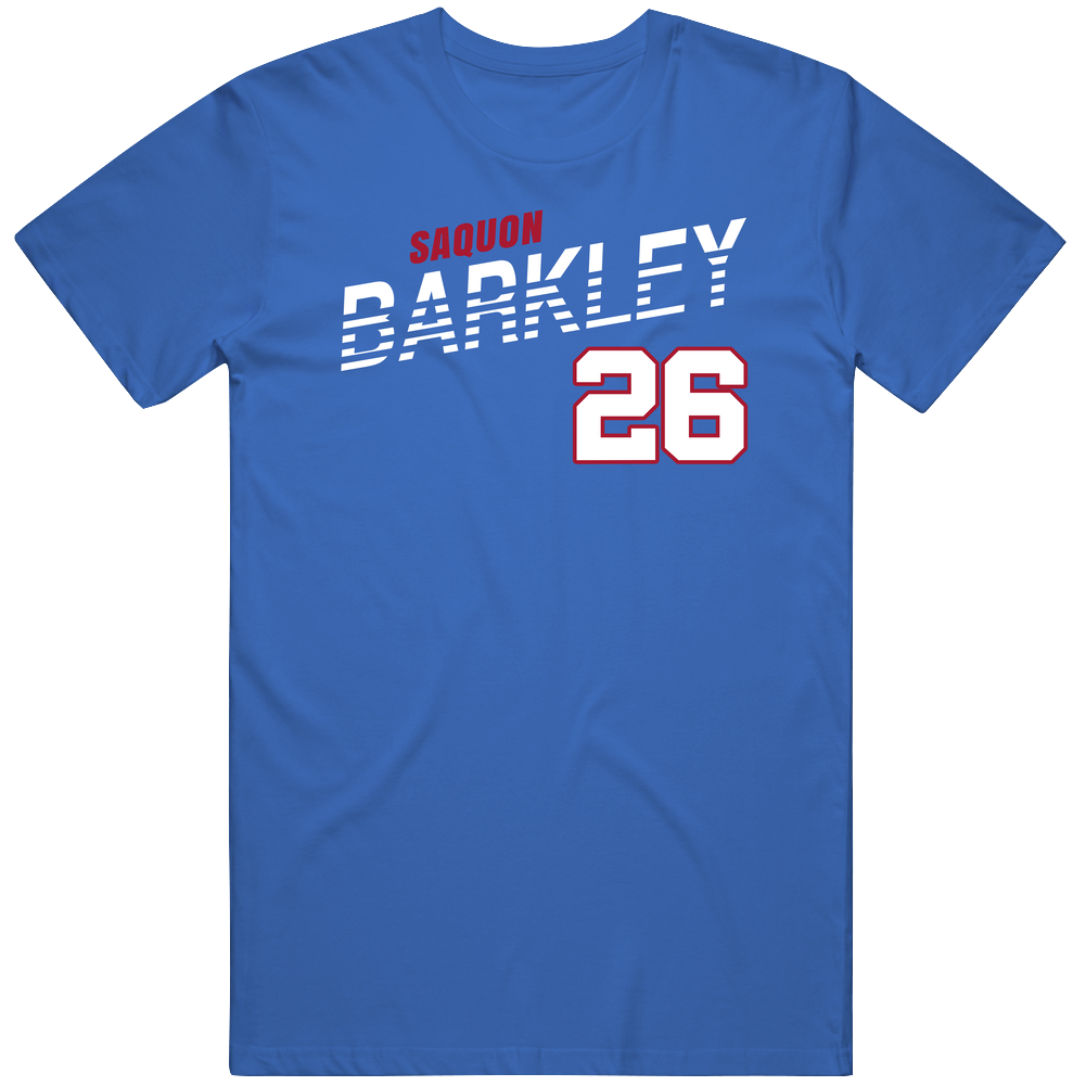 Saquon Barkley 26 Favorite Player Fan Men’s 100% Cotton Royal Blue T Shirt Saquon Barkley 26 Favorite Player Fan Men’s 100% Cotton Royal Blue T Shirt