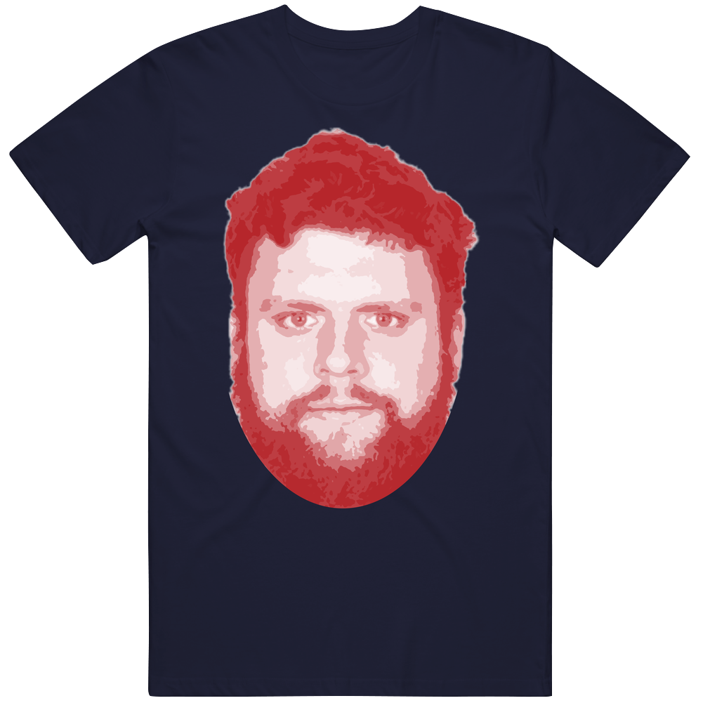 Ted Karras Big Head New England Football Player Fan Men’s 100% Cotton Navy Blue T Shirt