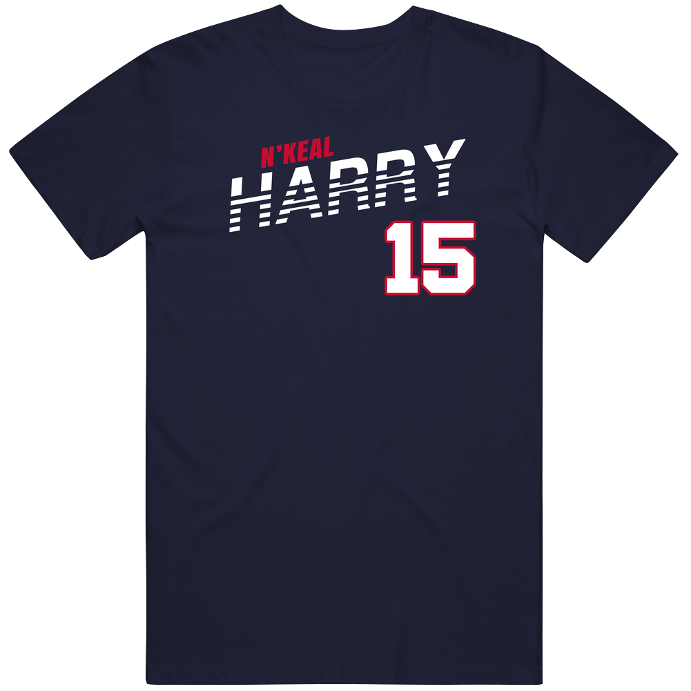 N'keal Harry 15 Favorite Player New England Football Fan Men’s 100% Cotton Navy Blue T Shirt