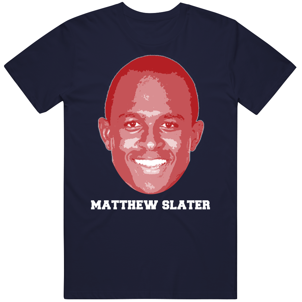 Matthew Slater Face Big Head New England Football Player Fan Men’s 100% Cotton Navy Blue T Shirt