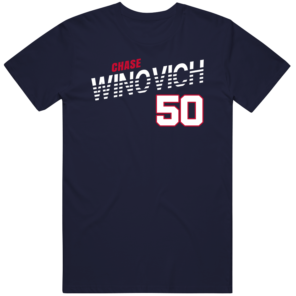 Chase Winovich 50 Favorite Player New England Football Fan Men’s 100% Cotton Navy Blue T Shirt Chase Winovich 50 Favorite Player New England Football Fan Men’s 100% Cotton Navy Blue T Shirt