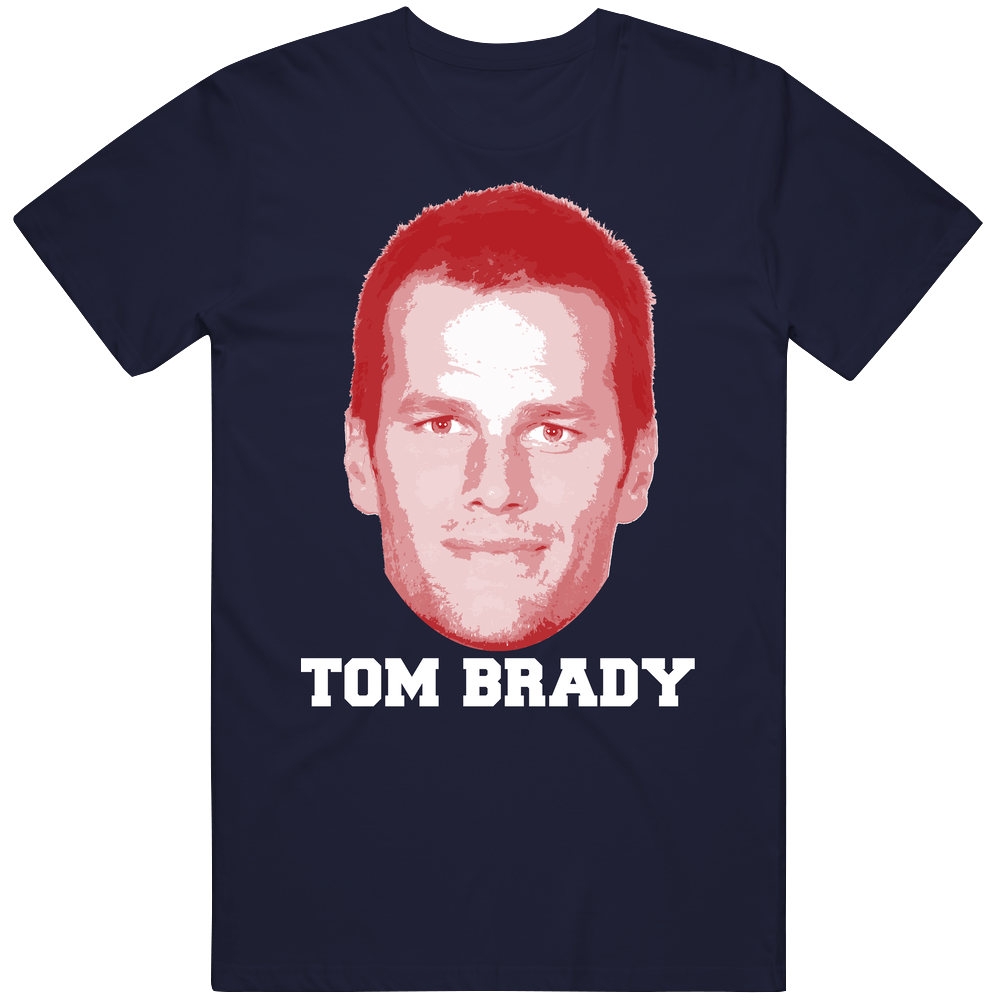 Tom Brady Face Big Head New England Football Player Fan Men’s 100% Cotton Navy Blue T Shirt Tom Brady Face Big Head New England Football Player Fan Men’s 100% Cotton Navy Blue T Shirt