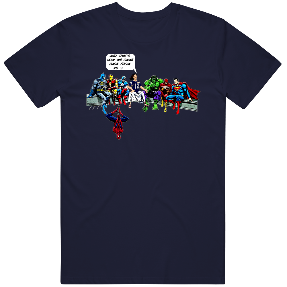 Cool And That's How I Saved The World Tom Brady Jesus Parody Super Heros New England Superbowl Comeback Football Men’s 100% Cotton Navy Blue T Shirt Cool And That's How I Saved The World Tom Brady Jesus Parody Super Heros New England Superbowl Comeback Football Men’s 100% Cotton Navy Blue T Shirt
