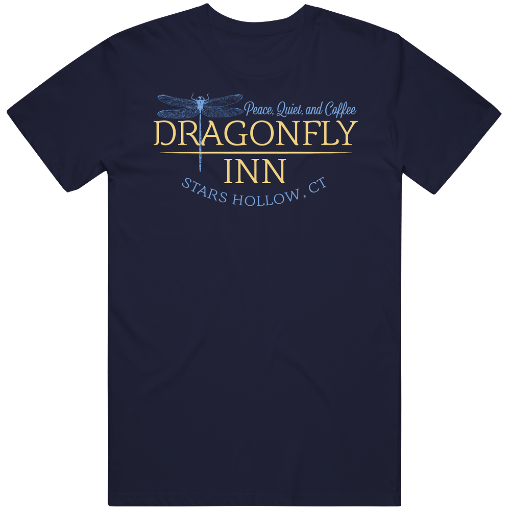 Gilmore Girls Dragonfly Inn Starshallow Men’s 100% Cotton Navy Blue T Shirt Gilmore Girls Dragonfly Inn Starshallow Men’s 100% Cotton Navy Blue T Shirt