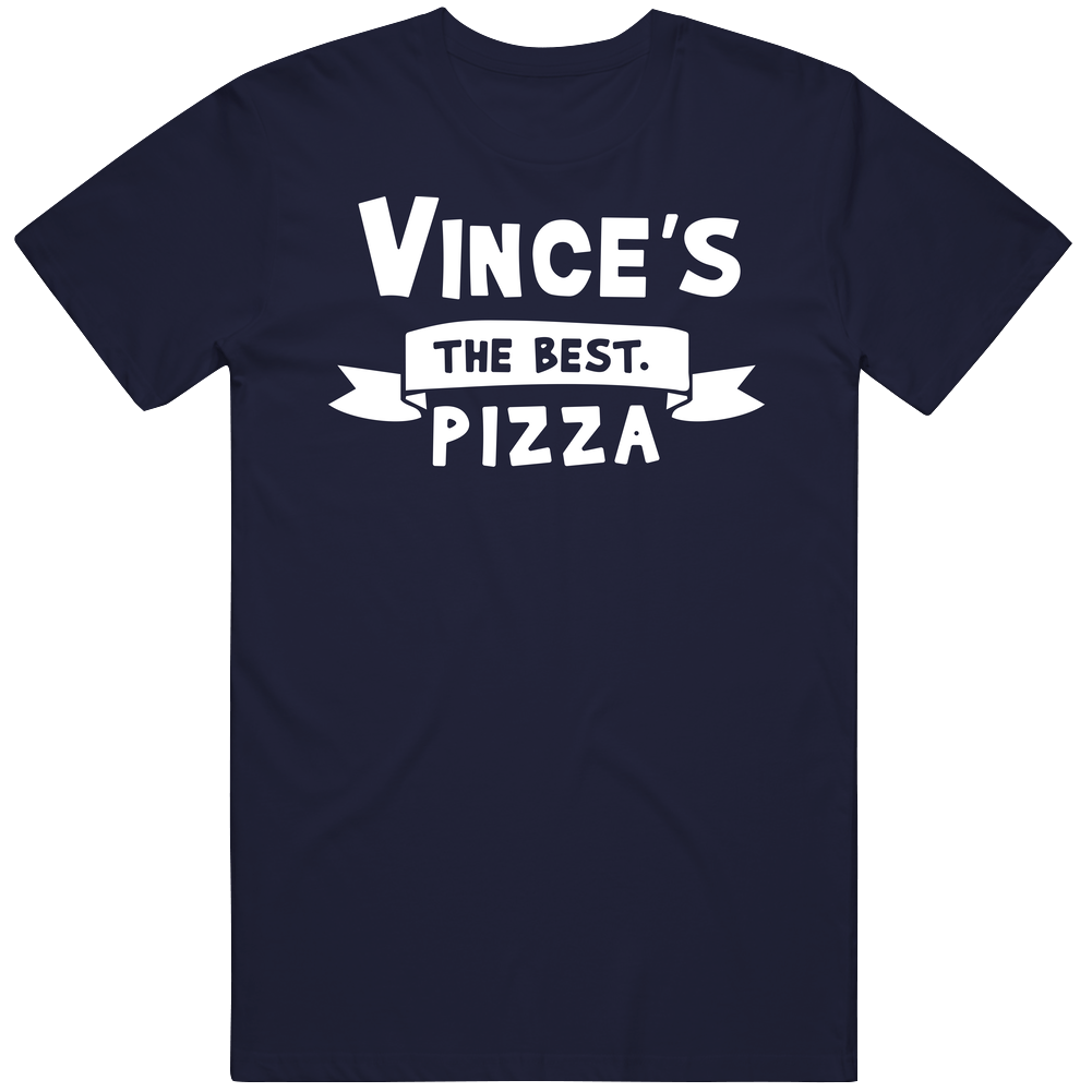 Vince's Pizza The Best Little Italy Movie Netflix Fan Men’s 100% Cotton Navy Blue T Shirt Vince's Pizza The Best Little Italy Movie Netflix Fan Men’s 100% Cotton Navy Blue T Shirt