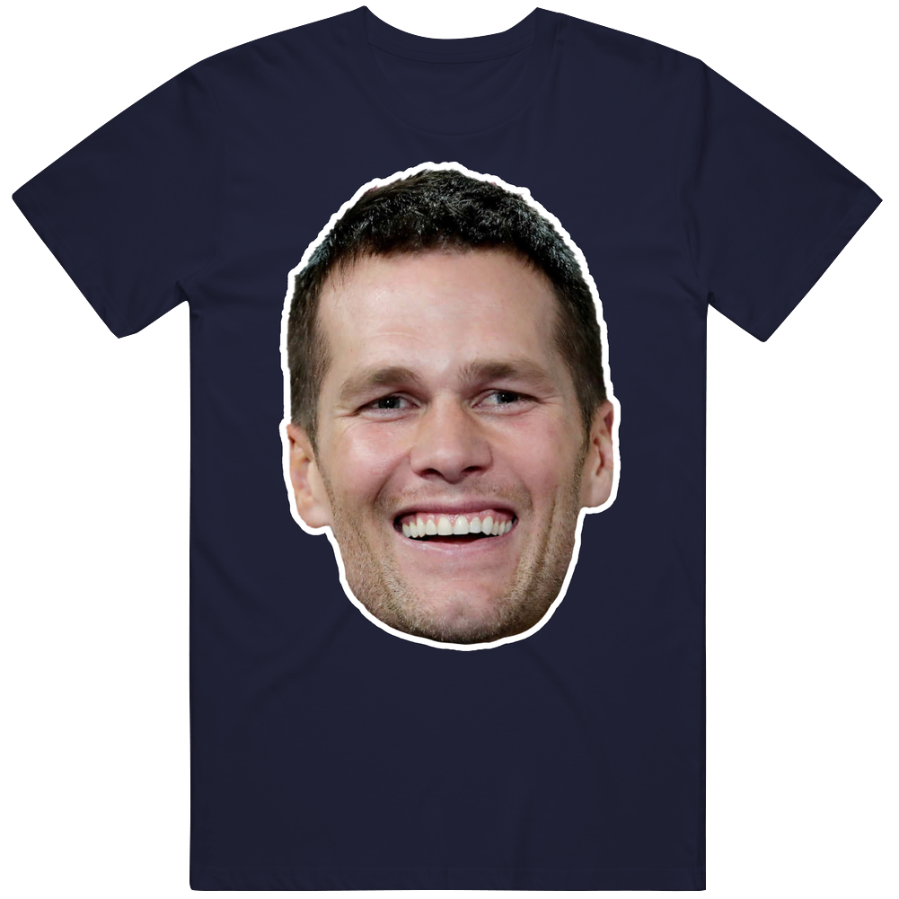 Tom Brady Face Head Cut Out Men’s 100% Cotton Navy Blue T Shirt Tom Brady Face Head Cut Out Men’s 100% Cotton Navy Blue T Shirt