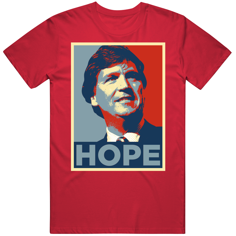 Tucker Carlson Hope Men’s 100% Cotton Red T Shirt Tucker Carlson Hope Men’s 100% Cotton Red T Shirt
