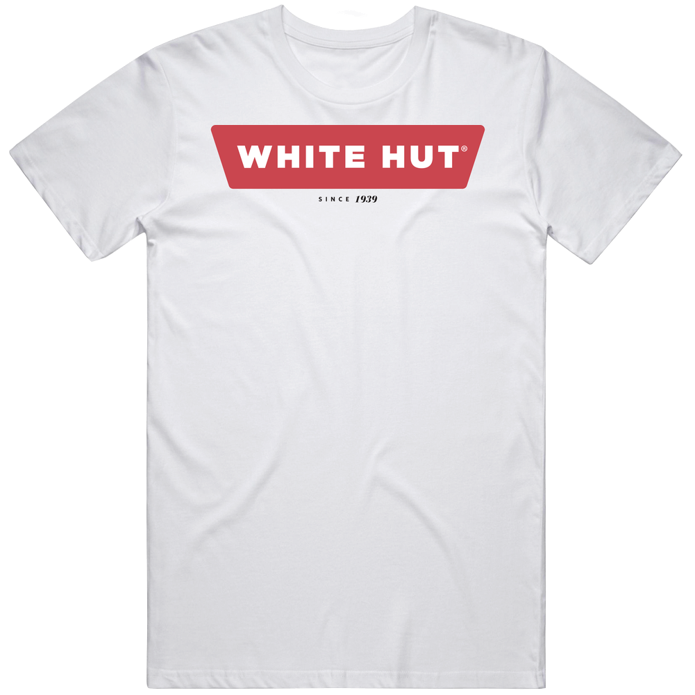 White Hut Burger Food Fan Men’s 100% Cotton White T Shirt White Hut Burger Food Fan Men’s 100% Cotton White T Shirt