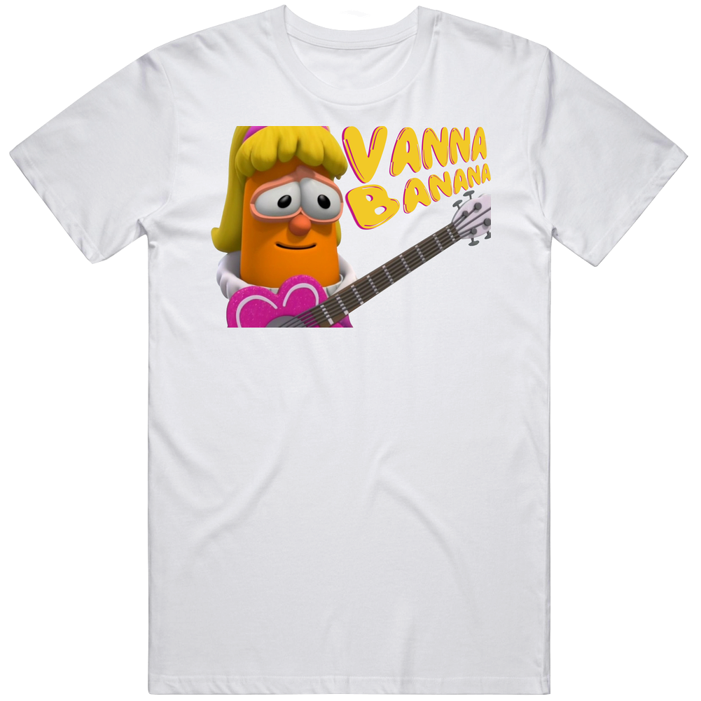 Vanna Banana Veggie Tails Fictional Music Group Fan Men’s 100% Cotton White T Shirt Vanna Banana Veggie Tails Fictional Music Group Fan Men’s 100% Cotton White T Shirt