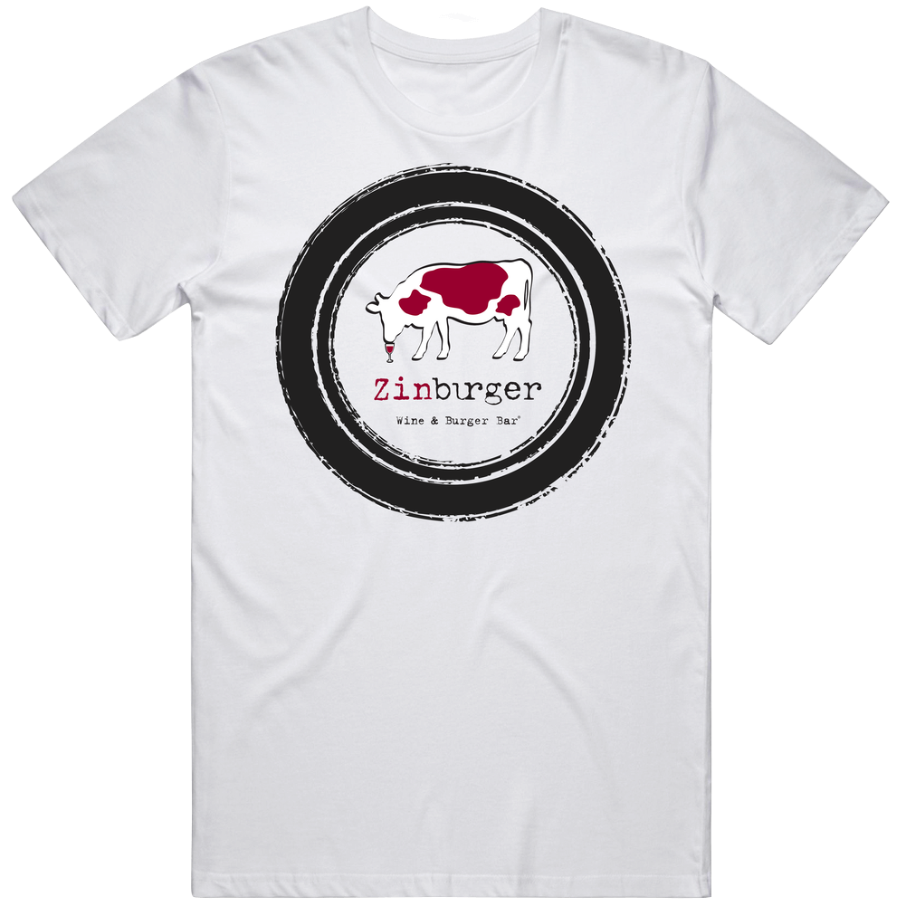 Zinburger Wine And Burger Bar Food Fan Men’s 100% Cotton White T Shirt Zinburger Wine And Burger Bar Food Fan Men’s 100% Cotton White T Shirt