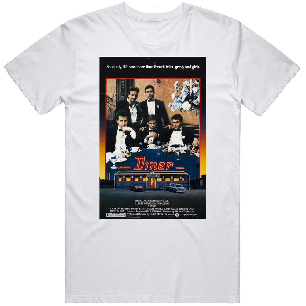 Diner Retro Movie Fan Men’s 100% Cotton White T Shirt Diner Retro Movie Fan Men’s 100% Cotton White T Shirt