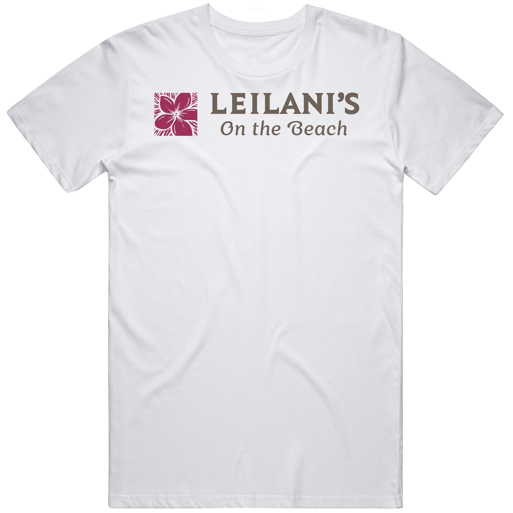 Leilani's On The Beach Maui Hawaii Restaurant Men’s 100% Cotton White T Shirt Leilani's On The Beach Maui Hawaii Restaurant Men’s 100% Cotton White T Shirt
