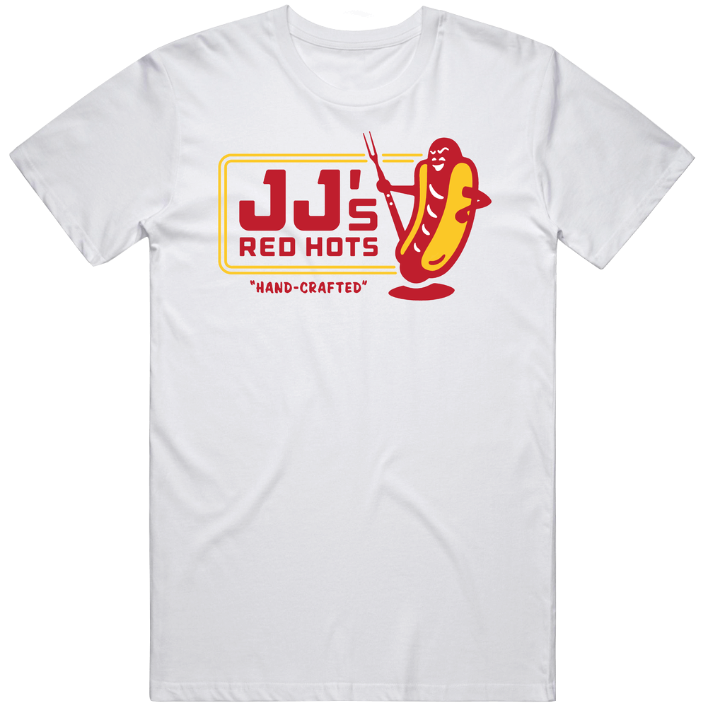 Jj's Red Hots Favorite Restaurant Men’s 100% Cotton White T Shirt Jj's Red Hots Favorite Restaurant Men’s 100% Cotton White T Shirt