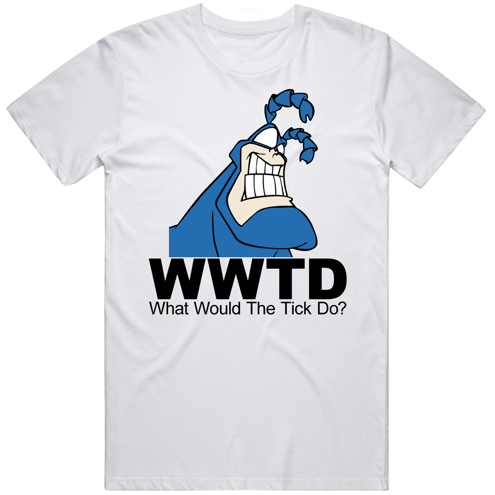 Wwtd What Would The Tick Do? Superhero Men’s 100% Cotton White T Shirt Wwtd What Would The Tick Do? Superhero Men’s 100% Cotton White T Shirt