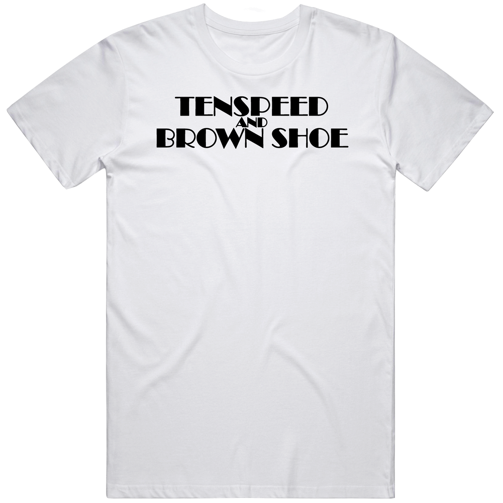 Tenspeed And Brown Shoe Retro 80s Tv Show Logo Fan Men’s 100% Cotton White T Shirt Tenspeed And Brown Shoe Retro 80s Tv Show Logo Fan Men’s 100% Cotton White T Shirt