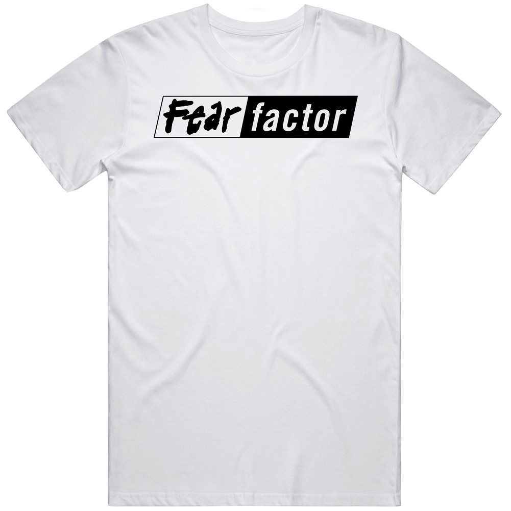 Fear Factor Logo Men’s 100% Cotton White T Shirt Fear Factor Logo Men’s 100% Cotton White T Shirt