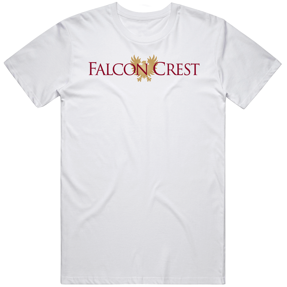 Falcon Crest Retro 80s Tv Show Logo Fan Men’s 100% Cotton White T Shirt Falcon Crest Retro 80s Tv Show Logo Fan Men’s 100% Cotton White T Shirt