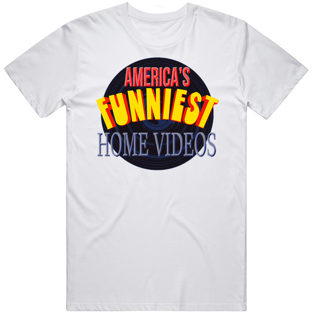 America's Funniest Home Videos Retro 80s Tv Show Logo Fan Men’s 100% Cotton White T Shirt America's Funniest Home Videos Retro 80s Tv Show Logo Fan Men’s 100% Cotton White T Shirt