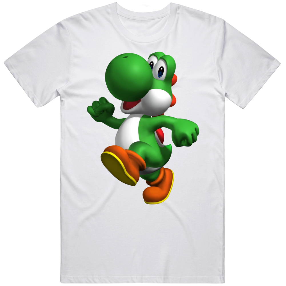 Yoshi Super Mario World Video Game Character Men’s 100% Cotton White T Shirt Yoshi Super Mario World Video Game Character Men’s 100% Cotton White T Shirt