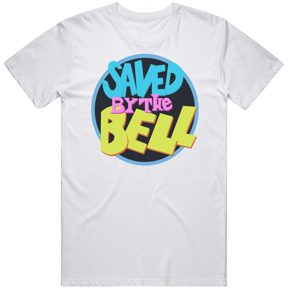 Saved By The Bell Retro 80s Tv Show Logo Fan Men’s 100% Cotton White T Shirt Saved By The Bell Retro 80s Tv Show Logo Fan Men’s 100% Cotton White T Shirt