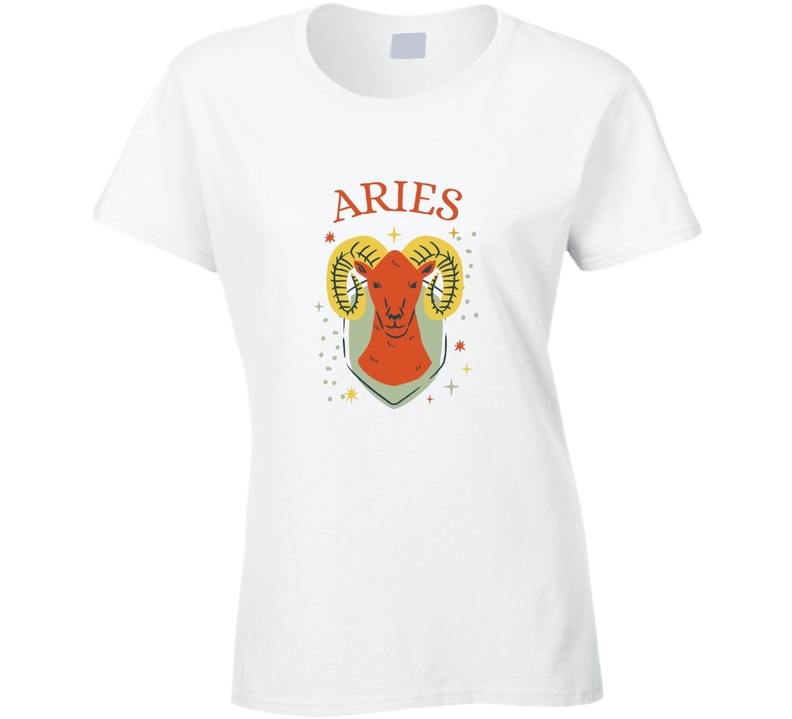 Aries Zodiac Sign Ladies T Shirt