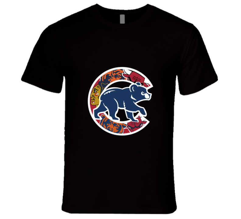 Alstyle Chicago Cubs T-Shirt Mens Fitted Chicago Teams Bulls Bears Blackhawks