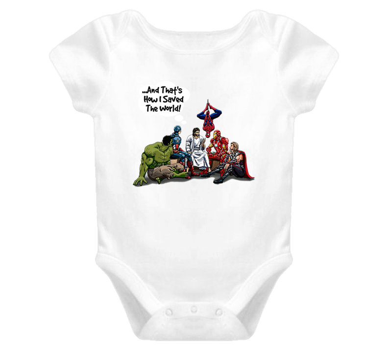 Jesus And Superheroes Baby One Piece That's How I Saved The World Christian Gift Jesus And Superheroes Baby One Piece That's How I Saved The World Christian Gift