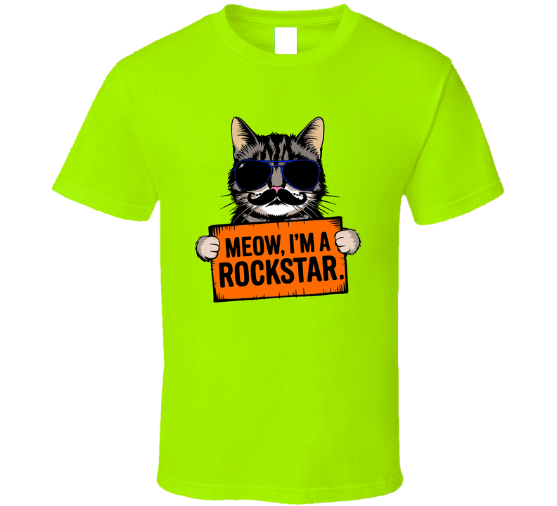 Meow I'm A Rockstar T-Shirt Funny Cool Cat Lover Tee For Music Fans And Feline Lovers T Shirt Meow I'm A Rockstar T-Shirt Funny Cool Cat Lover Tee For Music Fans And Feline Lovers T Shirt