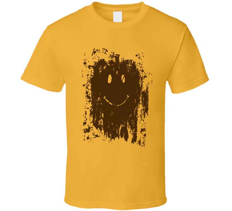 Muddy Smiley Face Forrest Gump Movie Replica T Shirt