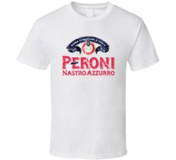 Cool Peroni Nastro Azzurro Italian Beer Logo Distressed T Shirt 30890682