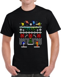 Nintendo Sega Ugly Christmas Sweater Style Super Mario Metroid Sonic T Shirt 33072398