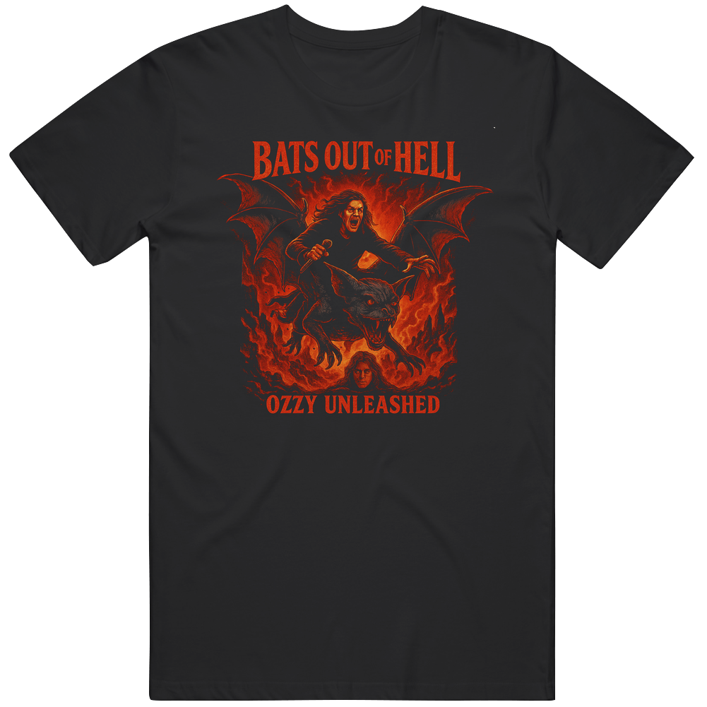 BATS OUT OF HELL Ozzy Unleashed Ozzy OSBOURNE Fan T Shirt BATS OUT OF HELL Ozzy Unleashed Ozzy OSBOURNE Fan T Shirt