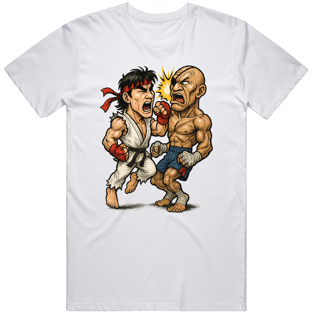 Ryu Vintage Retro Caricature Sagat Uppercut Video Game T Shirt Ryu Vintage Retro Caricature Sagat Uppercut Video Game T Shirt