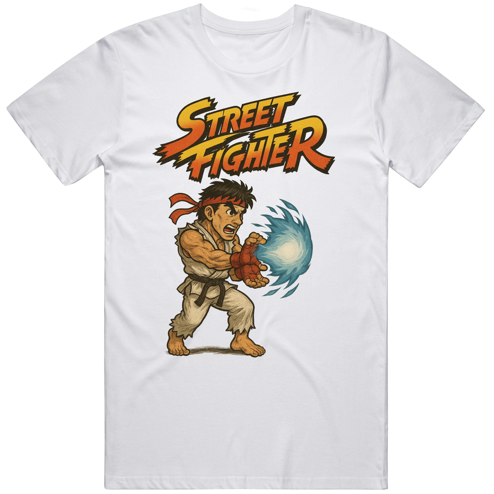 Ryu Vintage Retro Caricature Fireball Video Game 2 T Shirt