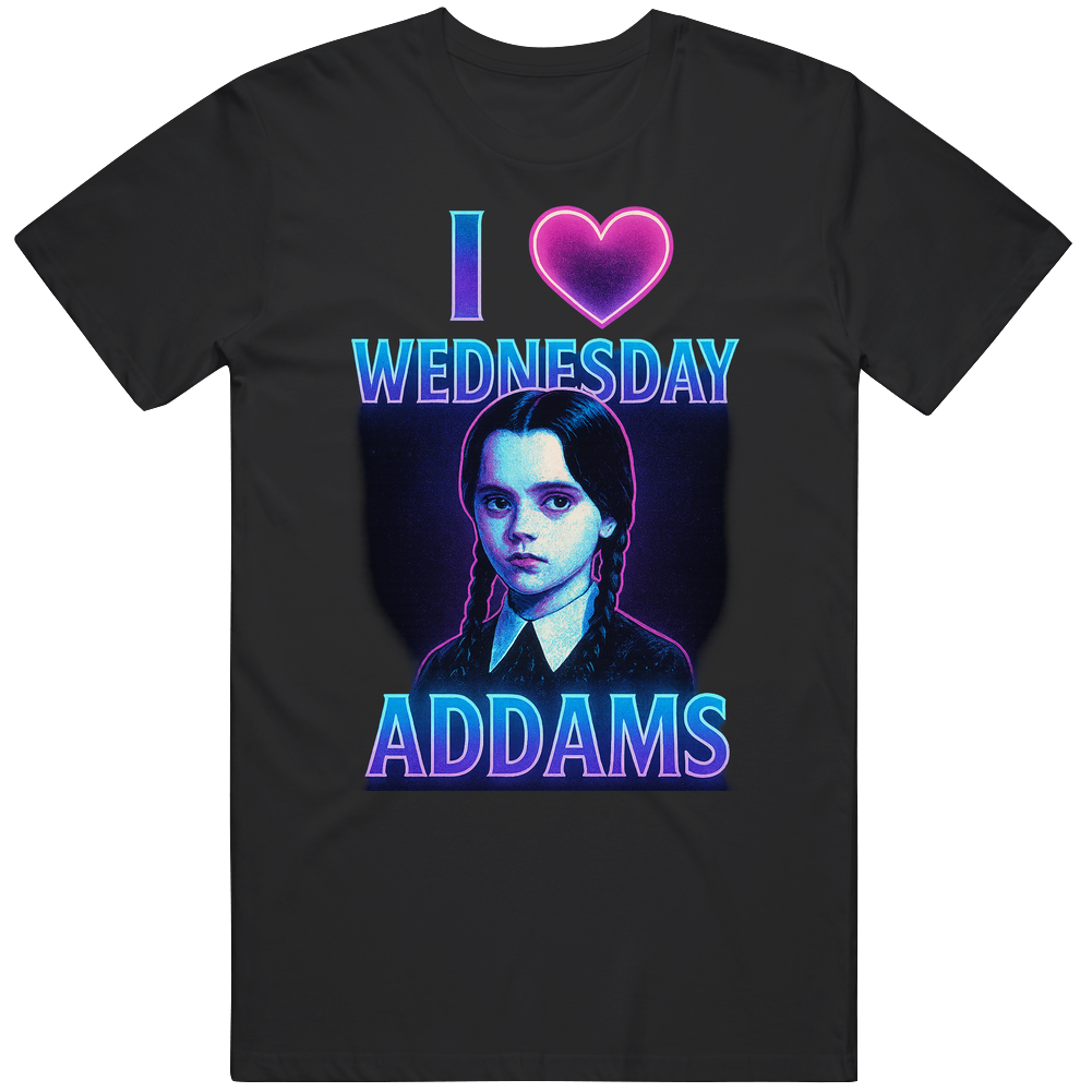 Cool Retro Caricature I Love Wednesday Fan Great Gift Idea v2 T Shirt Cool Retro Caricature I Love Wednesday Fan Great Gift Idea v2 T Shirt