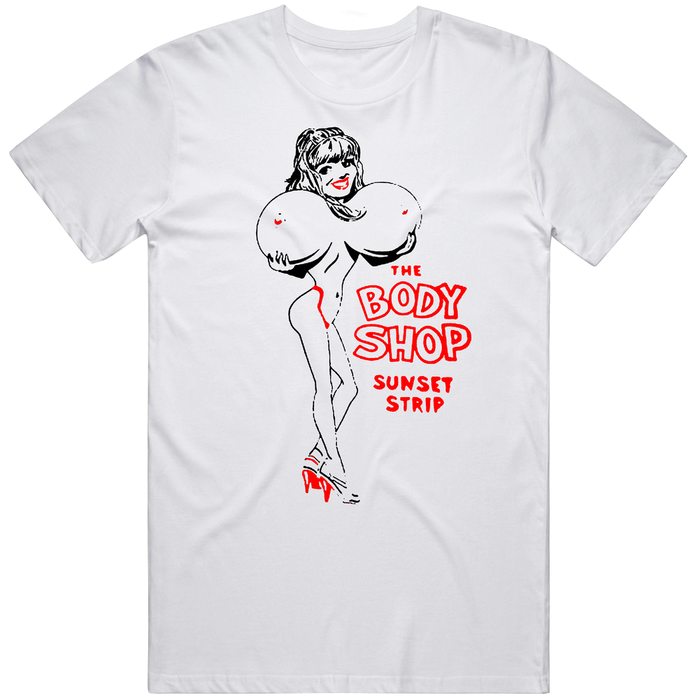 The Body Shop Sunset Strip Funny Retro T Shirt The Body Shop Sunset Strip Funny Retro T Shirt