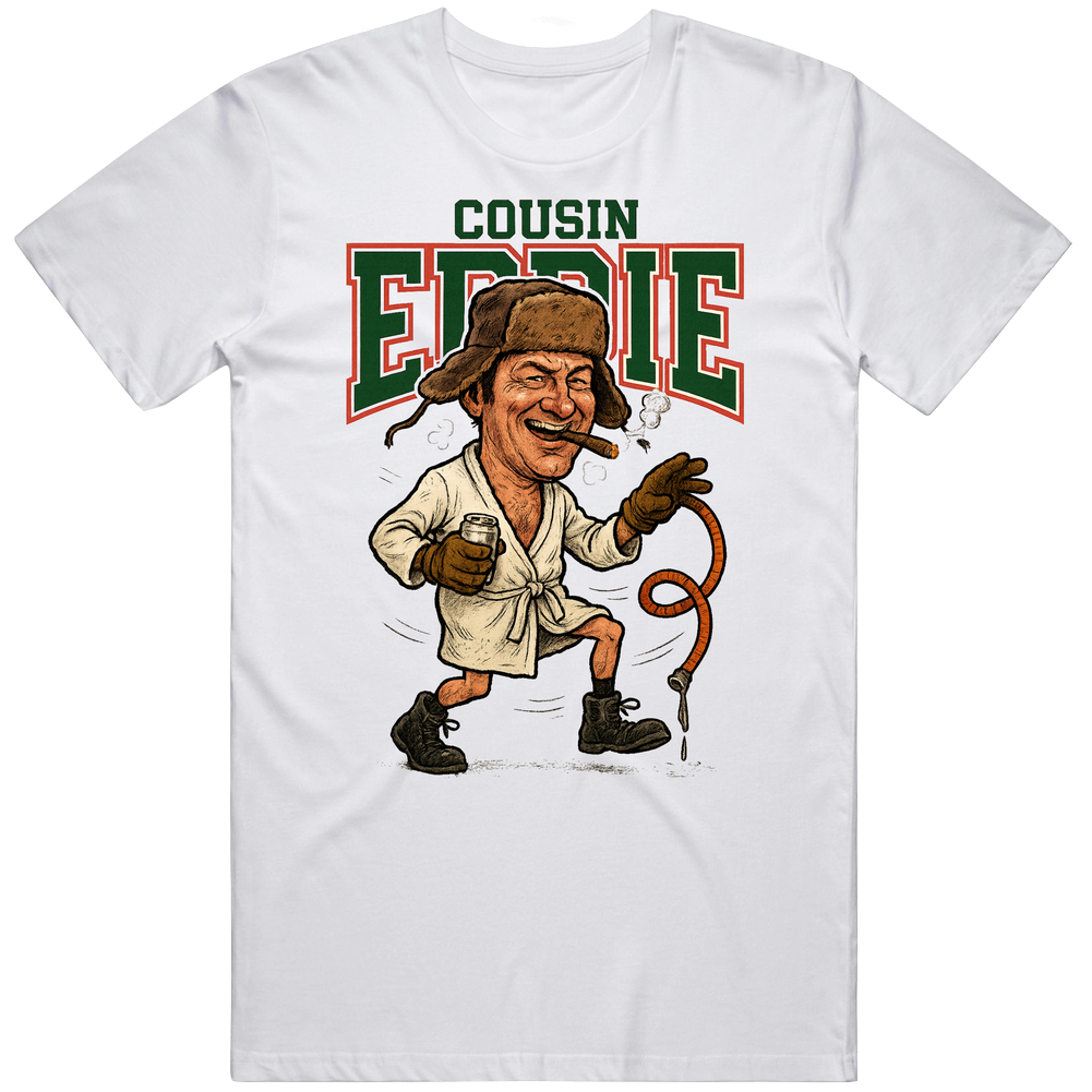 Classic 80s National Lampoons Christmas Vacation Caricature Cousin Eddie Movie Fan T Shirt