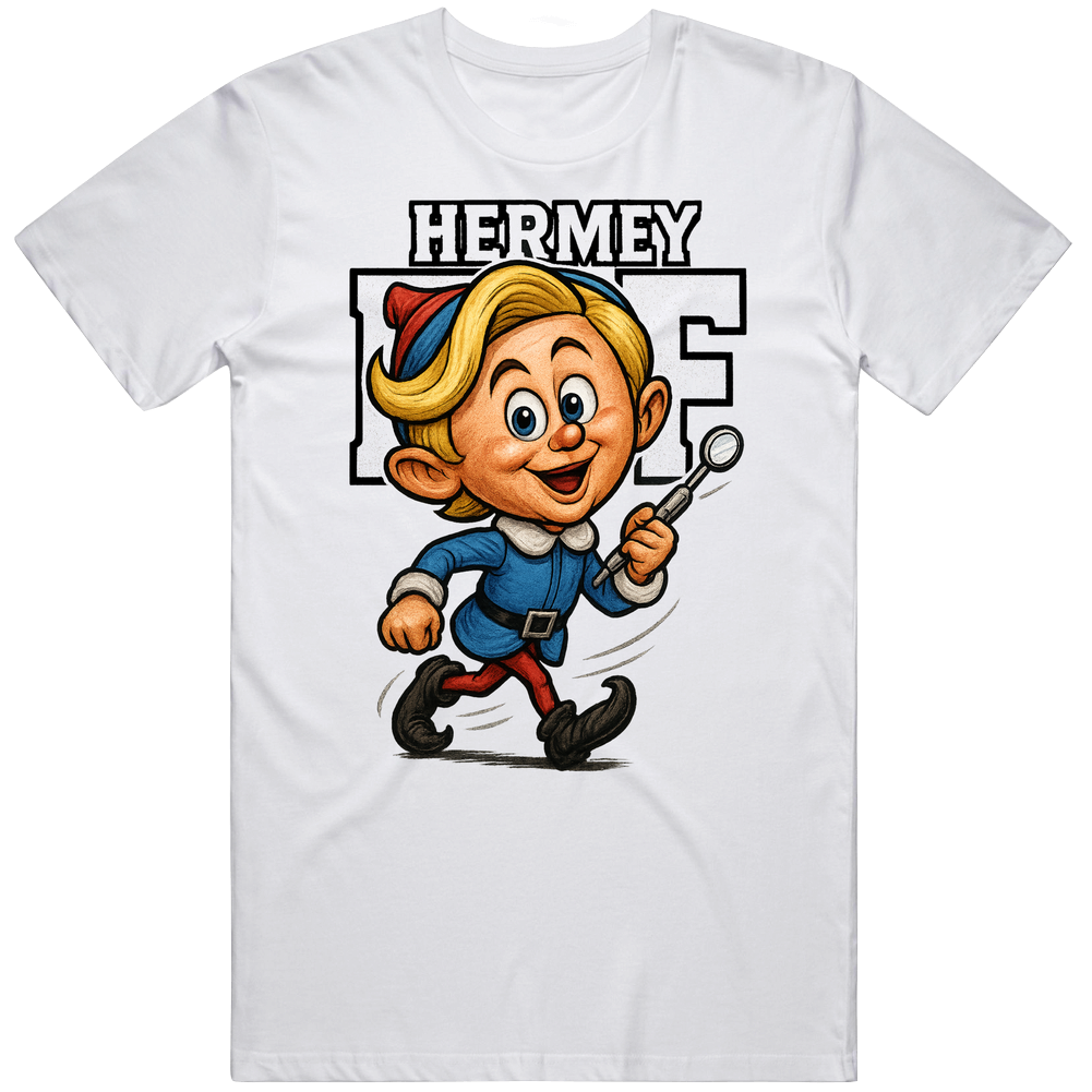 Classic 80s  Christmas Caricature Hermey The Elf Movie Fan T Shirt
