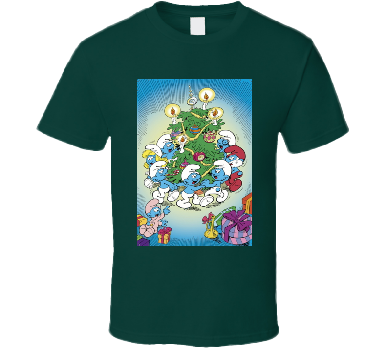 The Smurf Family Christmas Tree Tshirt The Smurf Family Christmas Tree Tshirt